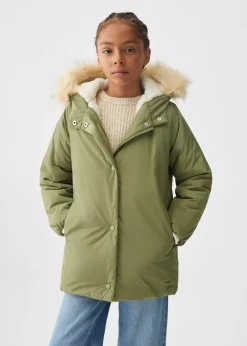 Dzieci MANGO Płaszcze I Kurtki*Kurtka z futrzanym kapturem