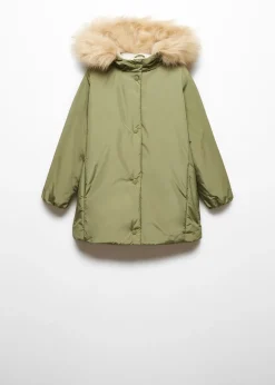 Dzieci MANGO Płaszcze I Kurtki*Kurtka z futrzanym kapturem