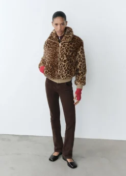 MANGO Płaszcze|Kurtki*Kurtka z imitacji futra w lamparcie cętki