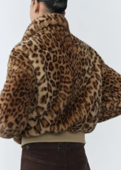 MANGO Płaszcze|Kurtki*Kurtka z imitacji futra w lamparcie cętki