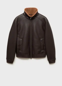 MANGO Kurtki I Koszule Wierzchnie|Płaszcze*Kurtka z imitacji skóry podszyta kożuszkiem