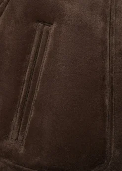 MANGO Płaszcze|Kurtki*Kurtka z imitacji zamszu z kołnierzem z baranka