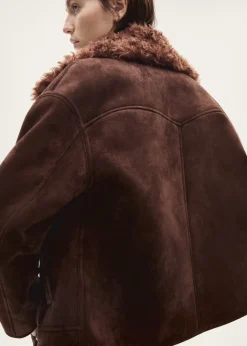 MANGO Płaszcze|Kurtki*Kurtka z imitacji zamszu z kołnierzem z baranka