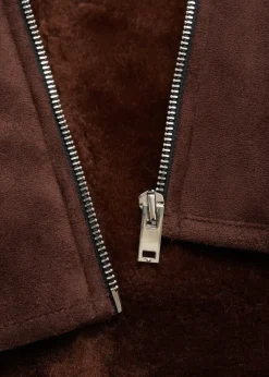 MANGO Płaszcze|Kurtki*Kurtka z imitacji zamszu z kołnierzem z baranka