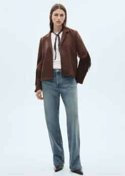 MANGO Kurtki*Kurtka z imitacji zamszu z frędzlami