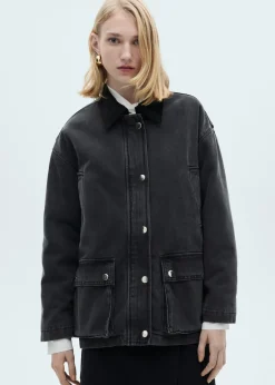 MANGO Płaszcze|Kurtki*Kurtka z kieszeniami i sztruksowym kołnierzem