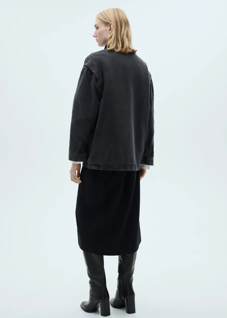 MANGO Płaszcze|Kurtki*Kurtka z kieszeniami i sztruksowym kołnierzem