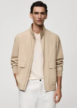 MANGO Kurtki I Koszule Wierzchnie*Kurtka z kieszeniami ze 100% bawełny