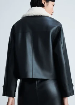 MANGO Kurtki*Kurtka z odpinanym kołnierzem z baranka