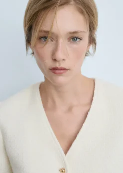 MANGO Kurtki*Kurtka z tweedu z dekoltem w serek