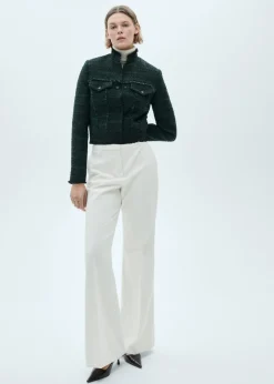 MANGO Kurtki*Kurtka z tweedu z wysokim kołnierzem