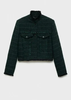 MANGO Kurtki*Kurtka z tweedu z wysokim kołnierzem