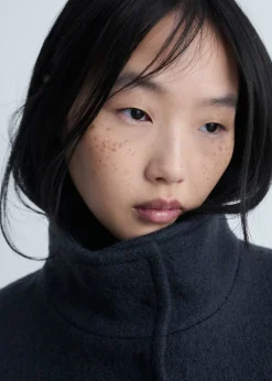 MANGO Kurtki*Kurtka z wełny z wysokim kołnierzem