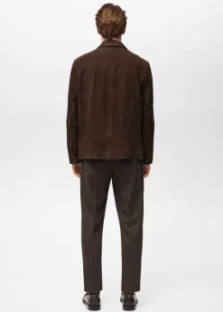MANGO Kurtki I Koszule Wierzchnie|Skóra*Kurtka z zamszowej skóry z kieszeniami
