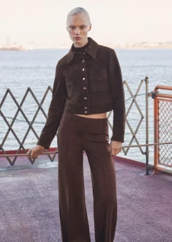 MANGO Kurtki|Skóra*Kurtka zamszowa z kieszeniami