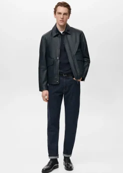 MANGO Kurtki I Koszule Wierzchnie|Skóra*Kurtka ze skóry nappa z kieszeniami