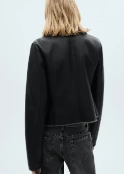 MANGO Płaszcze|Kurtki*Kurtka ze sztucznej skóry z kożuszkiem