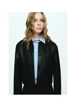 MANGO Płaszcze|Kurtki*Kurtka ze sztucznej skóry z kieszeniami