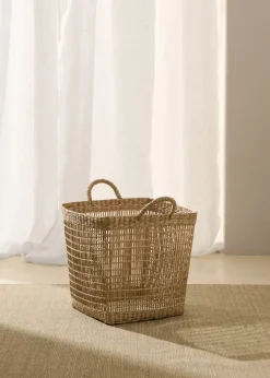 MANGO Kosze Do Sypialni|Kosze Do Salonu*Kwadratowy koszyk z naturalnych włókien 29 x 29 cm