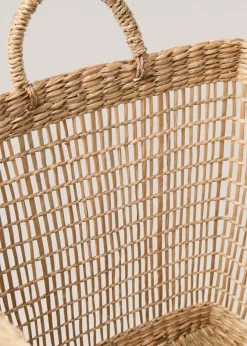 MANGO Kosze Do Sypialni|Kosze Do Salonu*Kwadratowy koszyk z naturalnych włókien 29 x 29 cm