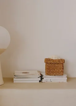 MANGO Kosze Do Sypialni|Kosze Do Salonu*Kwadratowy koszyk z pokrywą 23 x 19 cm