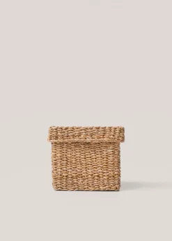 MANGO Kosze Do Sypialni|Kosze Do Salonu*Kwadratowy koszyk z pokrywą 23 x 19 cm