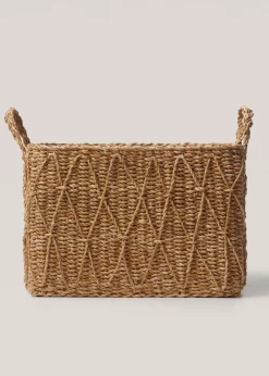 MANGO Kosze Do Sypialni|Kosze Do Salonu*Kwadratowy koszyk z uchwytami 42 x 32 cm