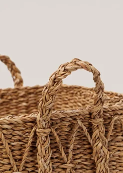 MANGO Kosze Do Sypialni|Kosze Do Salonu*Kwadratowy koszyk z uchwytami 37 x 27 cm