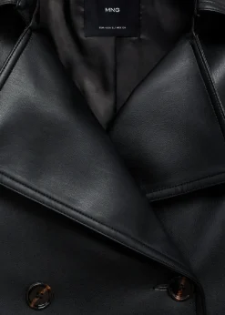 MANGO Płaszcze|Kurtki*Leather effect crop jacket
