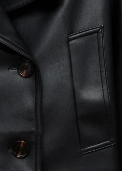 MANGO Płaszcze|Kurtki*Leather effect crop jacket