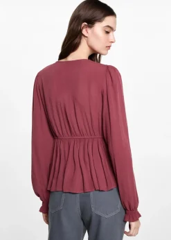 MANGO Koszule I Bluzki*Lejąca bluzka z marszczeniem
