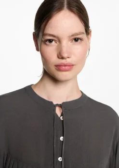 MANGO Koszule I Bluzki*Lejąca bluzka z wiązaniem pod szyją