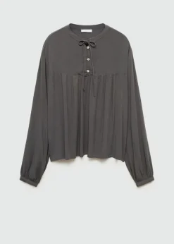 MANGO Koszule I Bluzki*Lejąca bluzka z wiązaniem pod szyją