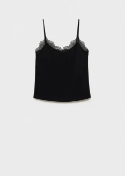 MANGO Topy*Lejący top z koronką