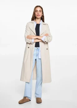 MANGO Płaszcze I Kurtki*Lejący trencz z paskiem