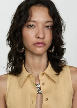 MANGO Sukienki I Kombinezony*Lniana koszulowa sukienka