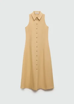 MANGO Sukienki I Kombinezony*Lniana koszulowa sukienka