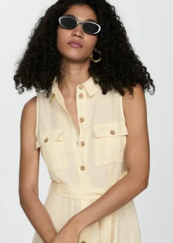 MANGO Sukienki I Kombinezony*Lniana koszulowa sukienka