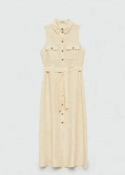 MANGO Sukienki I Kombinezony*Lniana koszulowa sukienka