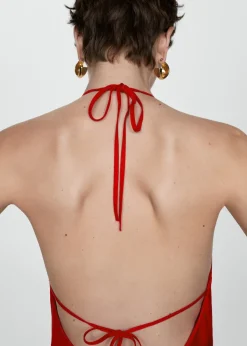 MANGO Sukienki I Kombinezony*Lniana sukienka z dekoltem halter