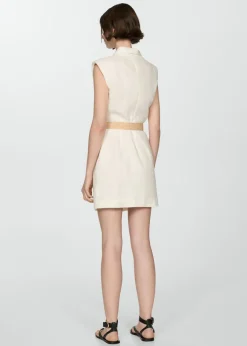 MANGO Sukienki I Kombinezony*Lniana sukienka z paskiem