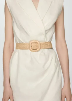 MANGO Sukienki I Kombinezony*Lniana sukienka z paskiem