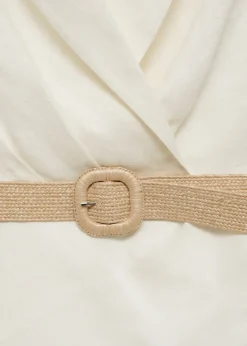 MANGO Sukienki I Kombinezony*Lniana sukienka z paskiem