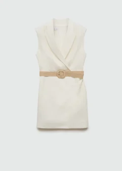 MANGO Sukienki I Kombinezony*Lniana sukienka z paskiem