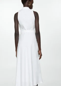 MANGO Sukienki I Kombinezony*Lniana sukienka z paskiem