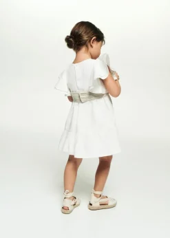 Dzieci MANGO Sukienki I Kombinezony*Lniana sukienka z paskiem