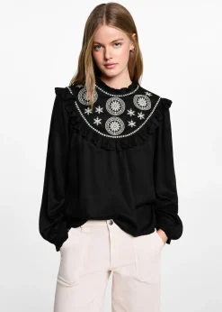 MANGO Koszule I Bluzki*Luźna bluzka z haftem