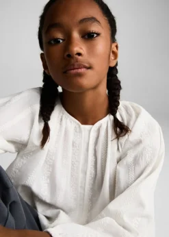 Dzieci MANGO Koszule I Bluzki*Luźna bluzka z haftem