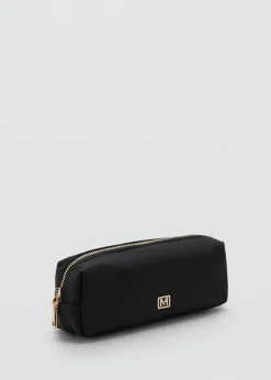 MANGO Galanteria Skórzana*Mała kosmetyczka z nylonu na zamek