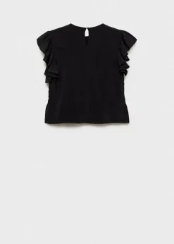 MANGO Koszule I Bluzki*Marszczona bluzka z falbaniastym rękawem